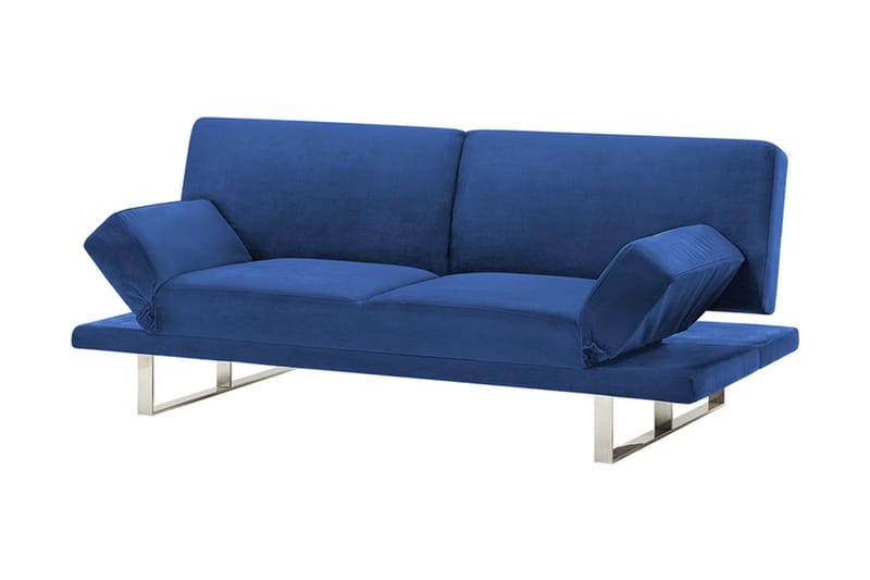 Selekk Fällbar 2-sits Bäddsoffa 105x192 cm i Sammet - Blå - Möbler - Soffa - Bäddsoffa - Bäddsoffa 2 sits