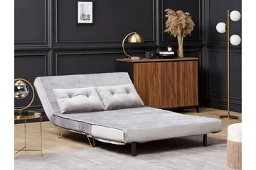 Soffa 2-sits sammet grå VESTFOLD - Grå - Möbler - Soffa - Bäddsoffa - Bäddsoffa 2 sits
