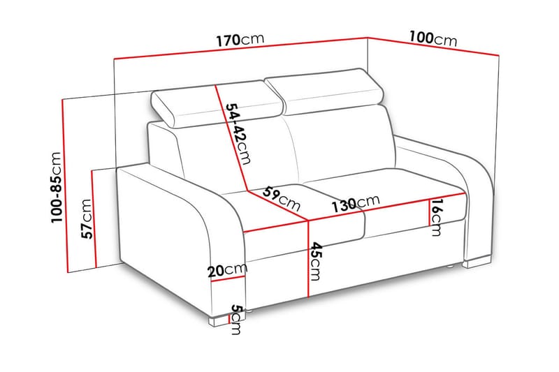 Lavona 2 Soffa - Grå - Möbler - Soffa - Bäddsoffa - Bäddsoffa 3 sits