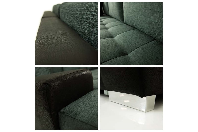 3-sits Hörnbäddsoffa Cerys Mini - Läder/Rosa - Möbler - Soffa - Bäddsoffa
