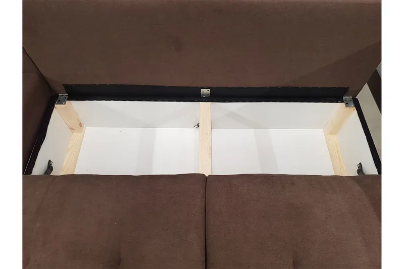 3-sits Vänster L-formad Knappsydd Bäddsoffa med Divan och Förvaring i Plysch - Lila - Möbler - Soffa - Bäddsoffa
