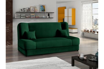 Abron 3-sits Fällbar Bäddsoffa med Förvaring i Sammet - Grön - Möbler - Soffa - Bäddsoffa