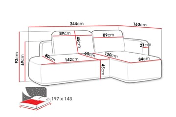 Afir Bäddsoffa m. Divan 2-sits - Grå - Möbler - Soffa - Bäddsoffa