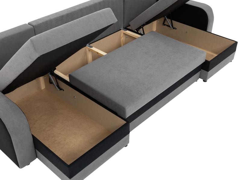Alvared U-formad 5-sits Bäddsoffa med förvaring - Ljusbeige - Möbler - Soffa - Bäddsoffa
