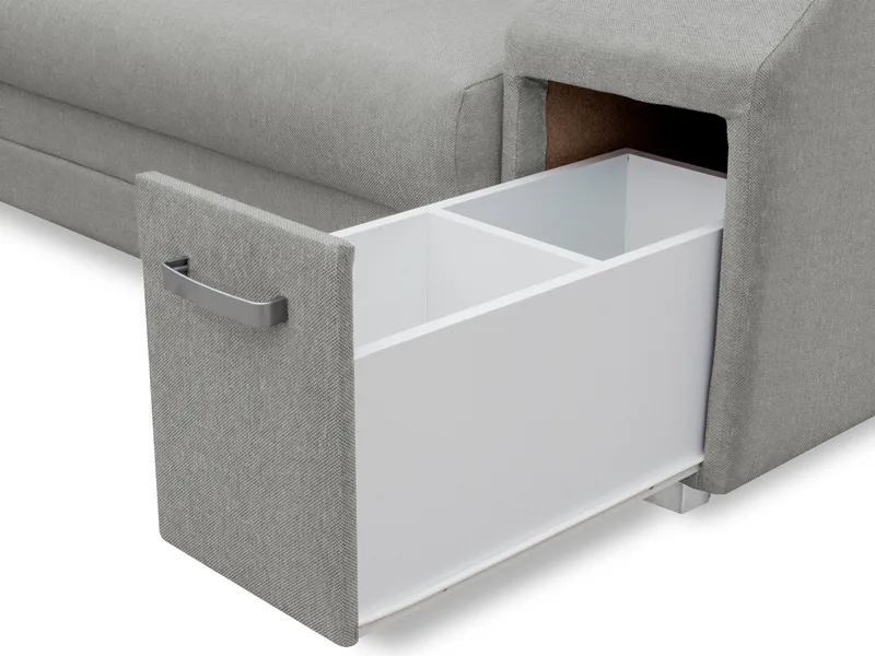Alvares 4-sits Hörnbäddsoffa med förvaring - Grå - Möbler - Soffa - Bäddsoffa