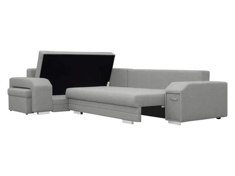 Alvares 4-sits Hörnbäddsoffa med förvaring - Grå - Möbler - Soffa - Bäddsoffa