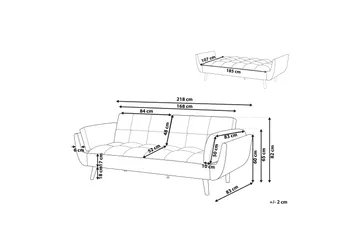 Asaby 3-sits Bäddsoffa - Sammet/Mörkblå - Möbler - Soffa - Bäddsoffa