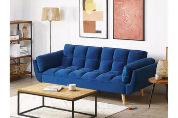 Asaby 3-sits Bäddsoffa - Sammet/Mörkblå - Möbler - Soffa - Bäddsoffa