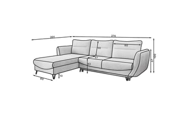 Lence Bäddsoffa m. Divan Förvaring - Ljusrosa - Möbler - Soffa - Bäddsoffa - Bäddsoffa divan