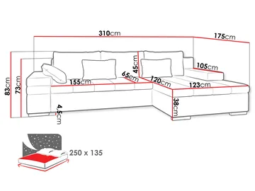 Naoma 4-sits Bäddsoffa divan vänster med förvaring - Möbler - Soffa - Bäddsoffa - Bäddsoffa divan