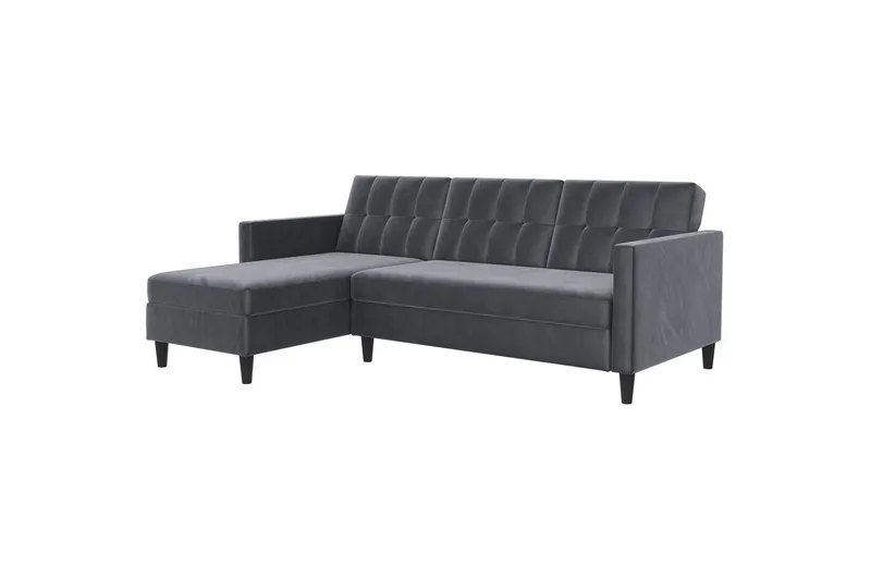Bäddsoffa Hartford 213x153x82 cm, Antracit, Sammet, 213x153x82 cm, Antracit, Sammet
