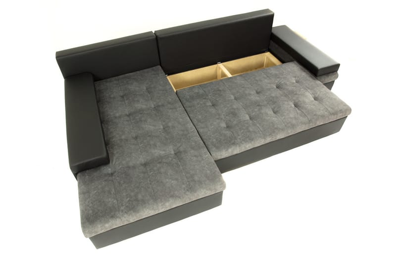 Bäddsoffa med divan - Svart - Möbler - Soffa - Bäddsoffa