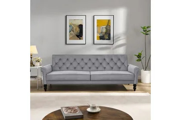Bäddsoffa utan divan & schäslong Loft24 Tyne Bäddsoffa 3-sits Grå - Möbler - Soffa - Bäddsoffa