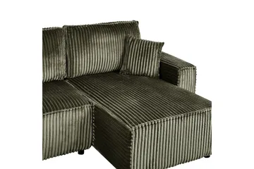 Bäddsoffa Vänstervänd Abacka - Grön, Svart - Möbler - Soffa - Bäddsoffa