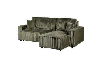 Bäddsoffa Vänstervänd Abacka - Grön, Svart - Möbler - Soffa - Bäddsoffa