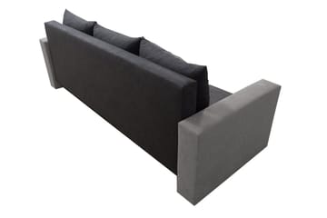 Banaso 3-sits Längsbäddad Bäddsoffa 130x200 cm med Förvaring i Sammet - Röd|Svart - Möbler - Soffa - Bäddsoffa
