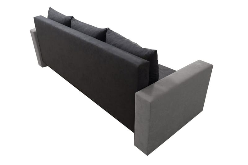 Banaso 3-sits Längsbäddad Bäddsoffa 130x200 cm med Förvaring i Sammet - Röd|Svart - Möbler - Soffa - Bäddsoffa
