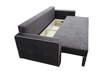 Beno 3-sits Längsbäddad Bäddsoffa 143x200 cm med Förvaring i Tyg - Brun - Möbler - Soffa - Bäddsoffa