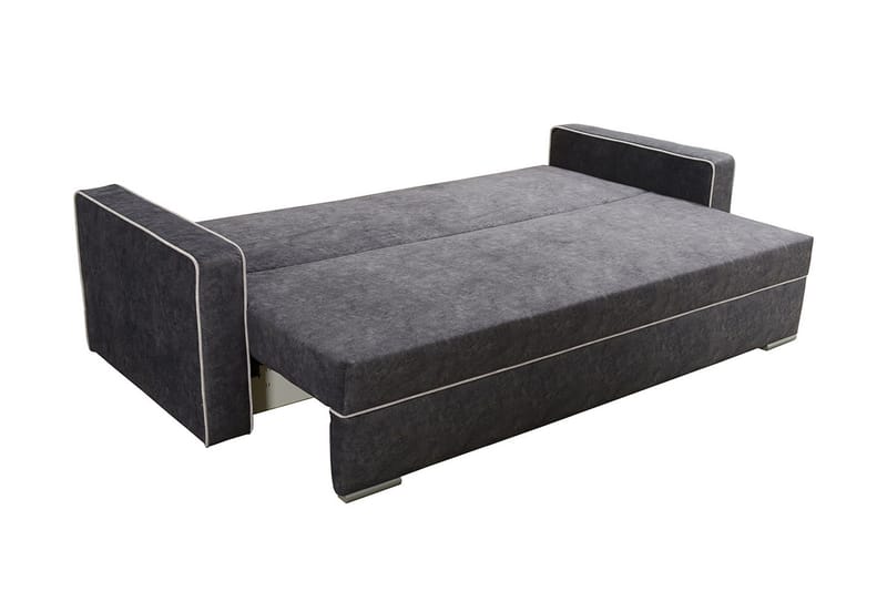 Beno 3-sits Längsbäddad Bäddsoffa 143x200 cm med Förvaring i Tyg - Brun - Möbler - Soffa - Bäddsoffa