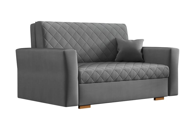 Bensbyn 2-sits Bäddsoffa 115x196 cm Bäddbar Diamantsydd i Sammet, Grå