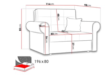 Bensbyn Bäddsoffa - Röd - Möbler - Soffa - Bäddsoffa