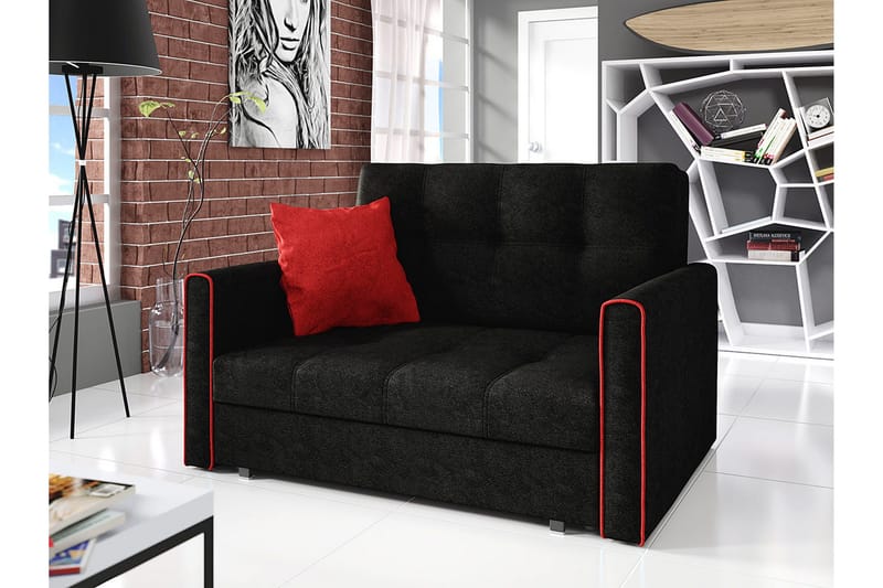 Bensbyn Bäddsoffa - Svart/Röd - Möbler - Soffa - Bäddsoffa
