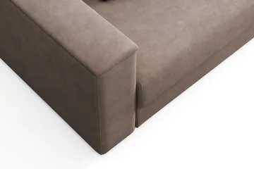 Bergen Extra djup 3-sits Bäddsoffa med Bäddmadrass i Memoryskum och Tvättbar klädsel - Brun - Möbler - Soffa - Bäddsoffa
