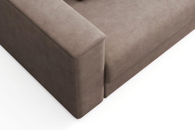 Bergen Extra djup 3-sits Bäddsoffa med Bäddmadrass i Memoryskum och Tvättbar klädsel - Brun - Möbler - Soffa - Bäddsoffa