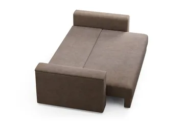 Bergen Extra djup 3-sits Bäddsoffa med Bäddmadrass i Memoryskum och Tvättbar klädsel - Brun - Möbler - Soffa - Bäddsoffa