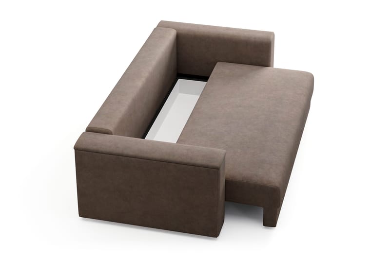 Bergen Extra djup 3-sits Bäddsoffa med Bäddmadrass i Memoryskum och Tvättbar klädsel - Brun - Möbler - Soffa - Bäddsoffa