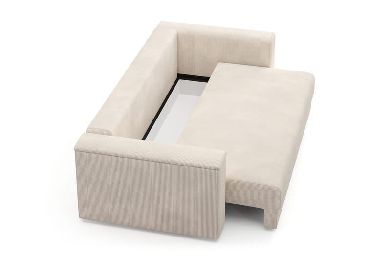 Bergen Extra djup 3-sits Bäddsoffa med Bäddmadrass i Polyesterskum Vändbar Sommar- & Vintersida och Tvättbar klädsel - Beige - Möbler - Soffa - Bäddsoffa