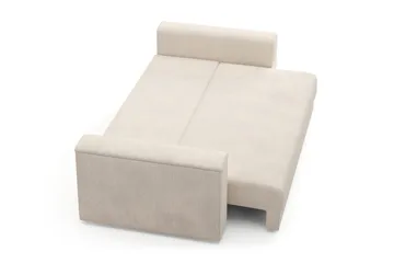 Bergen Extra djup 3-sits Bäddsoffa med Bäddmadrass i Polyesterskum Vändbar Sommar- & Vintersida och Tvättbar klädsel - Beige - Möbler - Soffa - Bäddsoffa