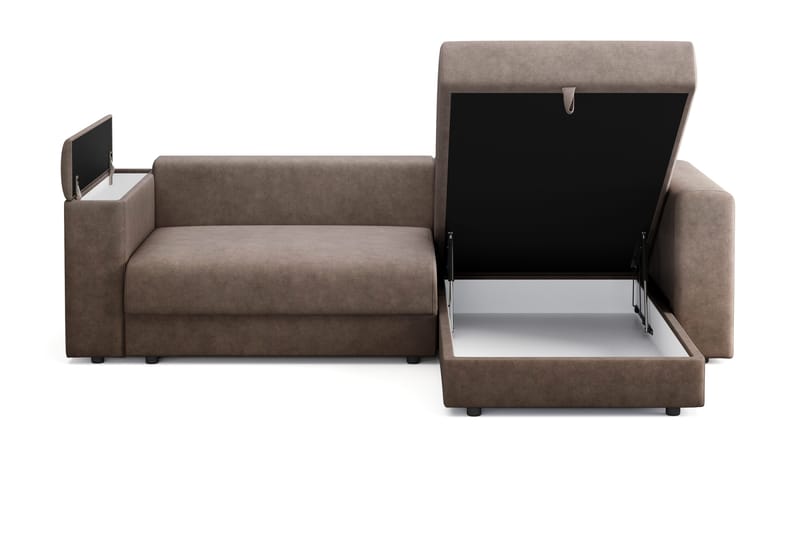Bergen Extra djup 3-sits Bäddsoffa med Divan och Bäddmadrass i Polyesterskum och Tvättbar klädsel - Brun - Möbler - Soffa - Bäddsoffa
