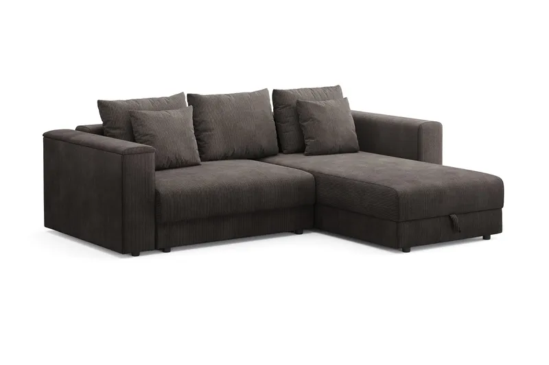 Bergen Extra Djup 3-sits Bäddsoffa med vändbar divan och förvaring i manchester - Taupe - Möbler - Soffa - Bäddsoffa