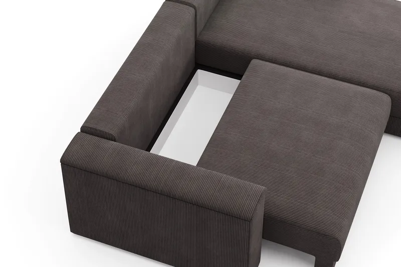 Bergen Extra Djup 3-sits Bäddsoffa med vändbar divan och förvaring i manchester - Taupe - Möbler - Soffa - Bäddsoffa