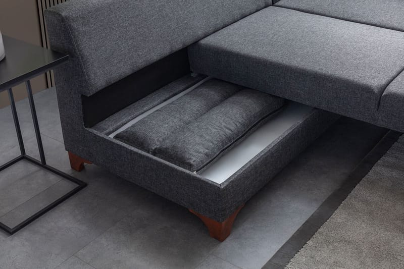 Bervik Hörnsoffa 230x90x150 cm - Antracitgrå - Möbler - Soffa - Bäddsoffa
