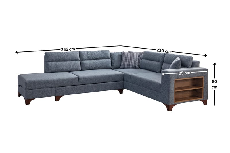 Bervik Hörnsoffa 230x90x150 cm - Grå - Möbler - Soffa - Bäddsoffa