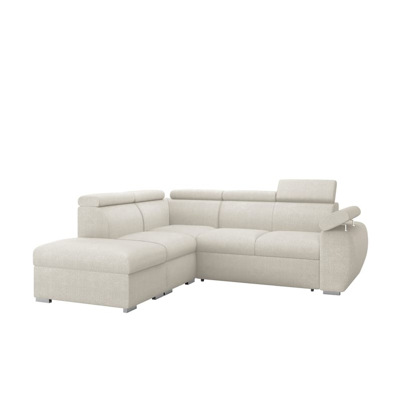 Binche 4-sits Bäddsoffa schäslong vänster med förvaring, Beige