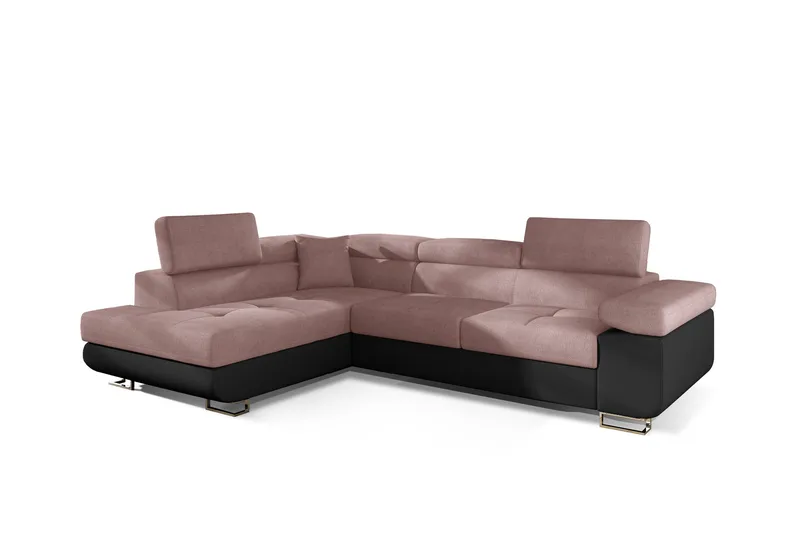 Bobis Bäddsoffa med Schäslong Vänster - Rosa/Svart - Möbler - Soffa - Bäddsoffa