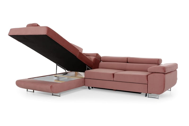 Bobis Bäddsoffa med Schäslong Vänster - Rosa/Svart - Möbler - Soffa - Bäddsoffa