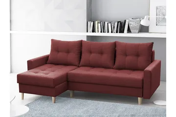 Bodo Divanbäddsoffa 222x140x90 cm - Röd - Möbler - Soffa - Bäddsoffa