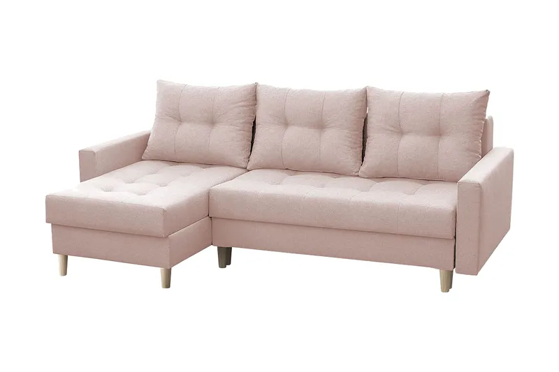 Bodo Divanbäddsoffa 222x140x90 cm, Rosa