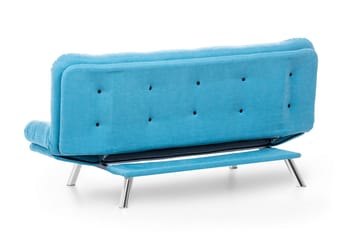 Breana 3-sits Rektangulär Längsbäddad Bäddsoffa 130x200 cm i Tyg - Turkos - Möbler - Soffa - Bäddsoffa