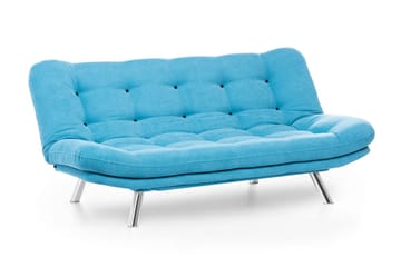 Breana 3-sits Rektangulär Längsbäddad Bäddsoffa 130x200 cm i Tyg - Turkos - Möbler - Soffa - Bäddsoffa