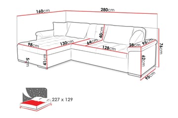 Camior Bäddsoffa m. Divan 3-sits - Mörkgrå - Möbler - Soffa - Bäddsoffa