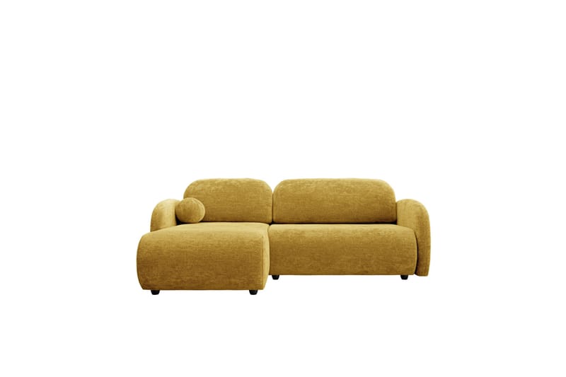 Carve 2-sits Vänstervänd L-formad Bäddsoffa med Divan och Schäslong i Tyg, Gul