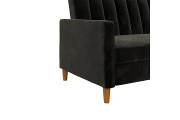 Celine 3-sits Divanbäddsoffa Sammet/Svart - Dorel Home - Möbler - Soffa - Bäddsoffa - Bäddsoffa divan