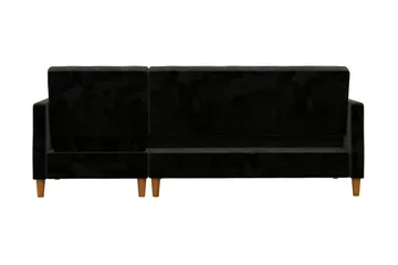 Celine 3-sits Divanbäddsoffa Sammet/Svart - Dorel Home - Möbler - Soffa - Bäddsoffa - Bäddsoffa divan