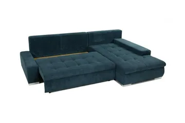 Cerys 3-sits Höger L-formad Hörnbäddsoffa i Tyg - Brun - Möbler - Soffa - Bäddsoffa