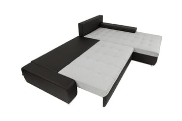 Cerys Bäddbar Hörnsoffa Universal 140x252 cm med Förvaring i Sammet - Grå - Möbler - Soffa - Bäddsoffa